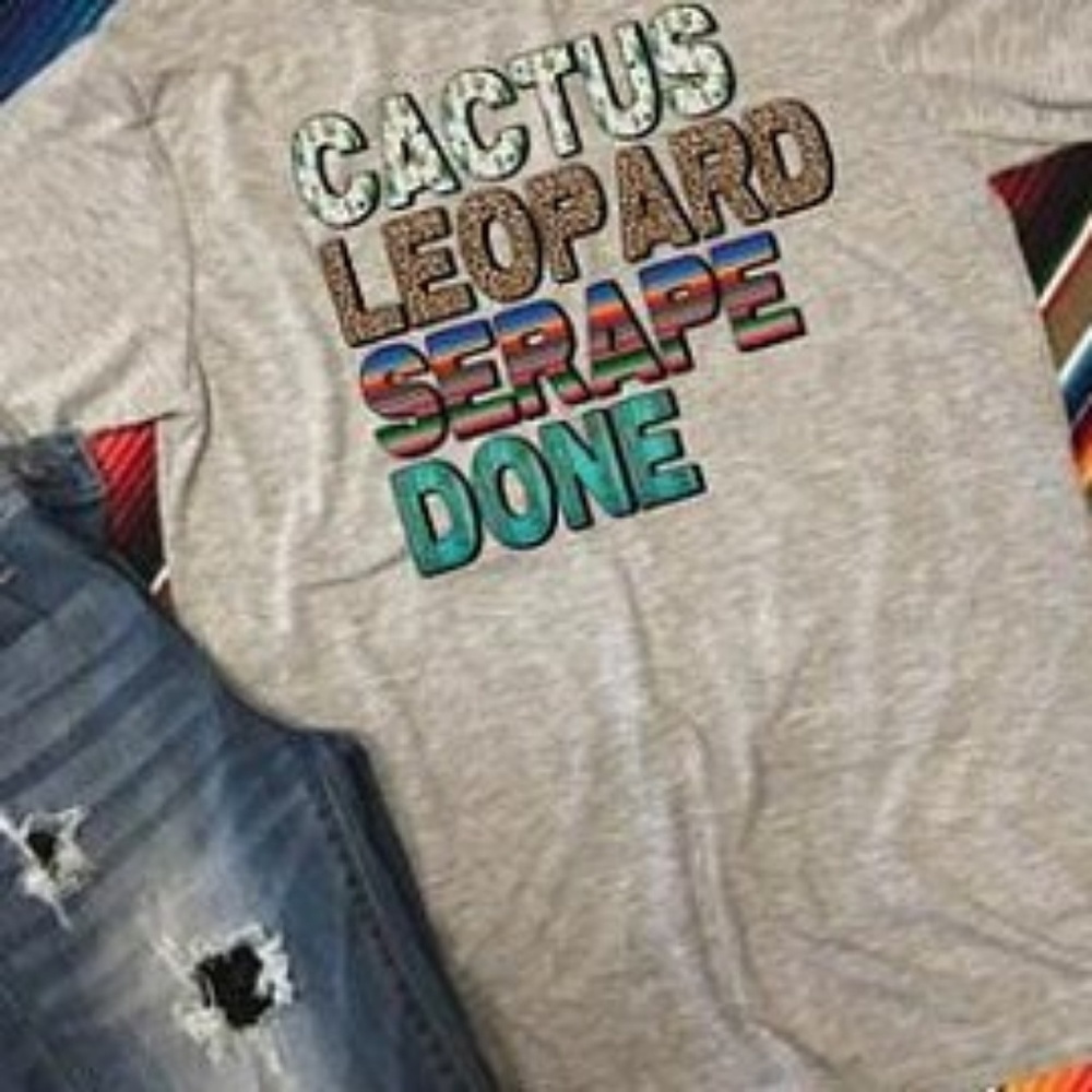 Cactus leopard serape tshirt